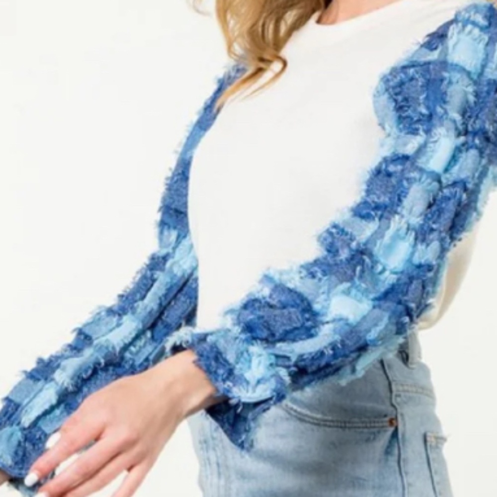 Denim Sleeve Top